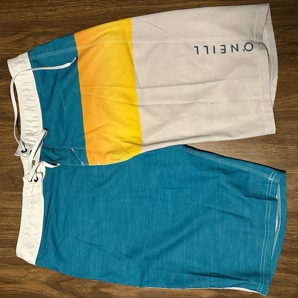 O'Neill Men's Blue and Yellow Hybrid Shorts